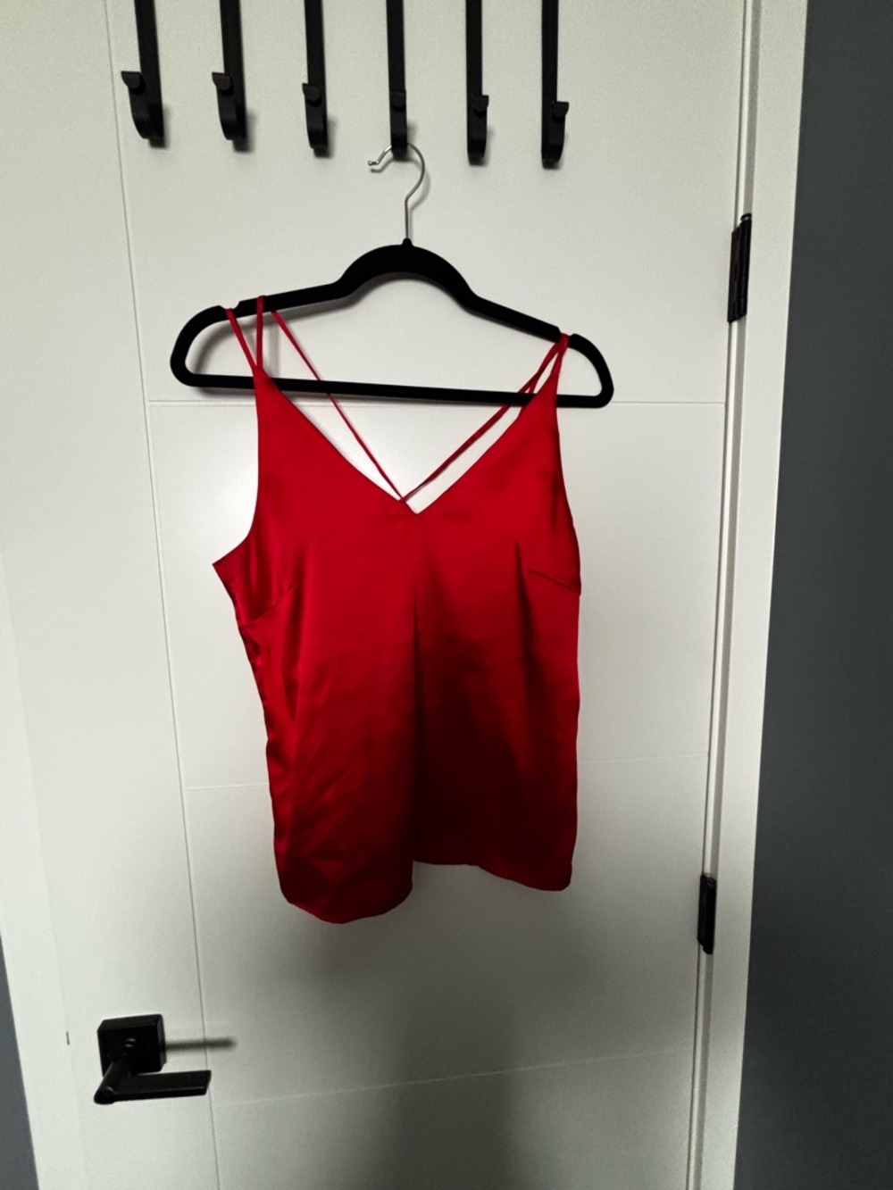 Vero Moda Red Satin V-Neck Double-Strap Cami